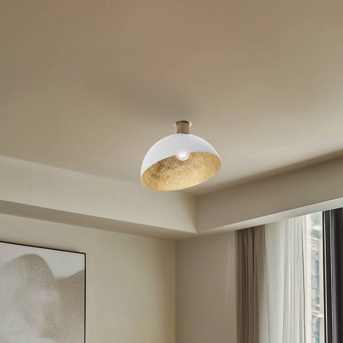 SIGMA Plafondlamp Sfera, Ø 35 cm, wit/goud