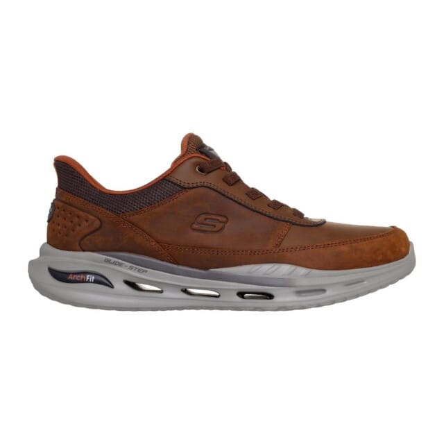 Skechers 210981 cdb-dark brown leather-synthetic