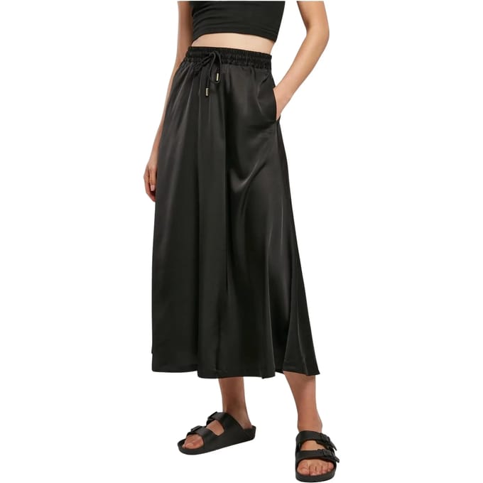 Urban Classics - Satin Lange rok - XS - Zwart
