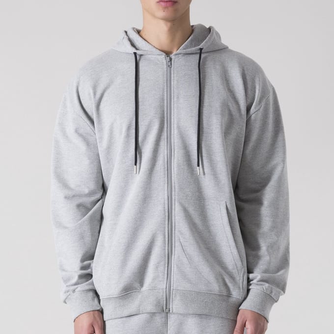 Everlast Zipped Hoodie Back Square Logo Grijs L