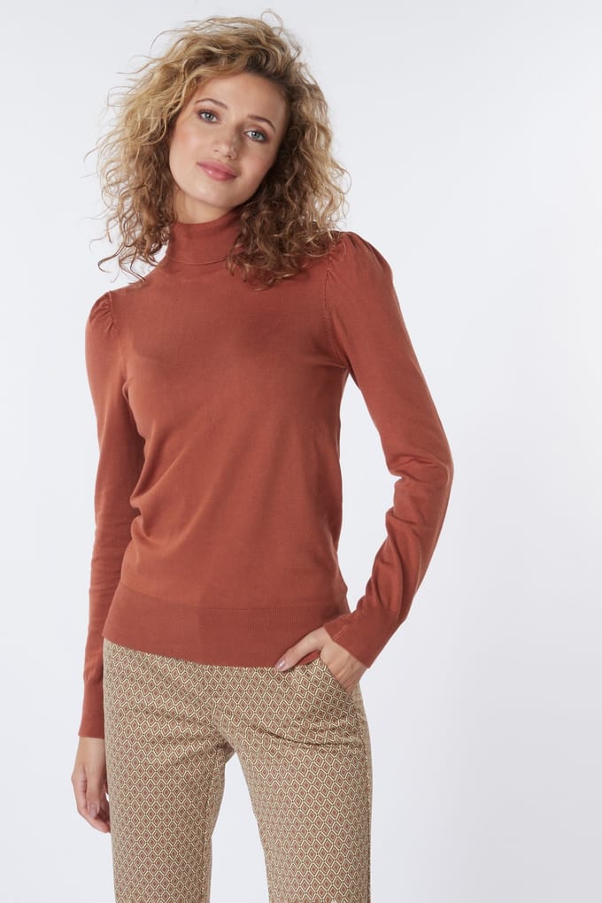 EsQualo Sweater Gathering Shoulder Copper Brown Taglia: XXL | Maglioni a maglia Outlet | Donna | Marrone
