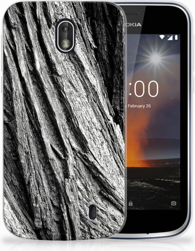 Bumper Hoesje Nokia 1 Boomschors Grijs