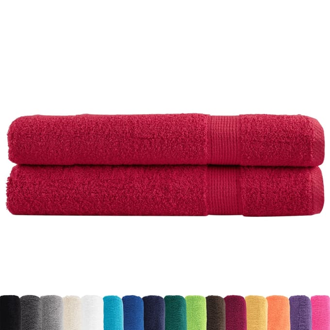 vidaXL - Saunadoeken - SOLUND - 2 - st - 600 - g/m² - 80x200 - cm - rood