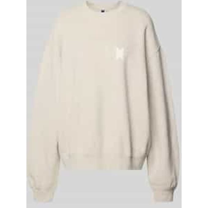 Sweatshirt met statementprint op de achterkant model 'No Hustle'