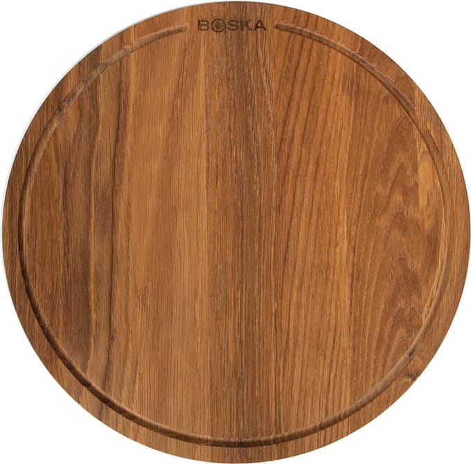 Boska Pizzaplank Friends L - BBQ Accessoires - Eikenhout - Handige opvanggeul - Ã˜ 34 cm