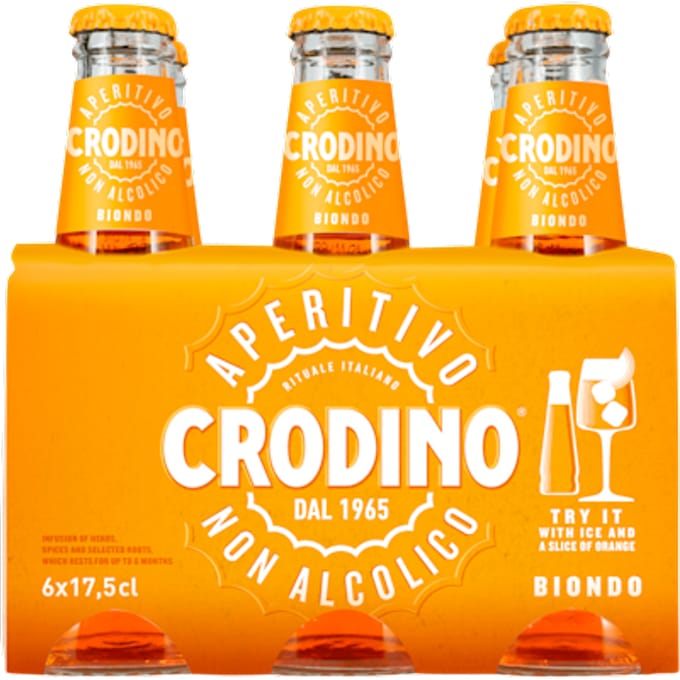 Crodino Biondo Non-Alcoholic Spritz - 6 x 175 ml