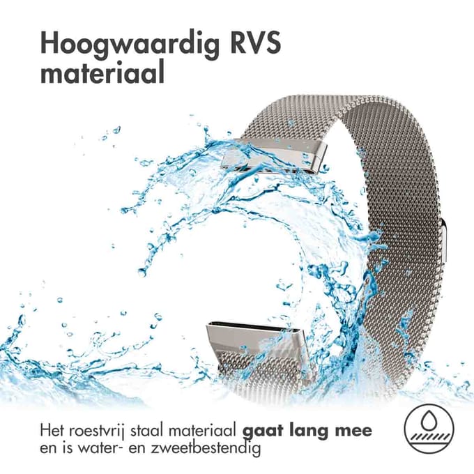 Milanees magnetisch bandje - Geschikt voor Fitbit Sense/ Versa 3/ Versa 4/ Sense 2 - Sterrenlicht