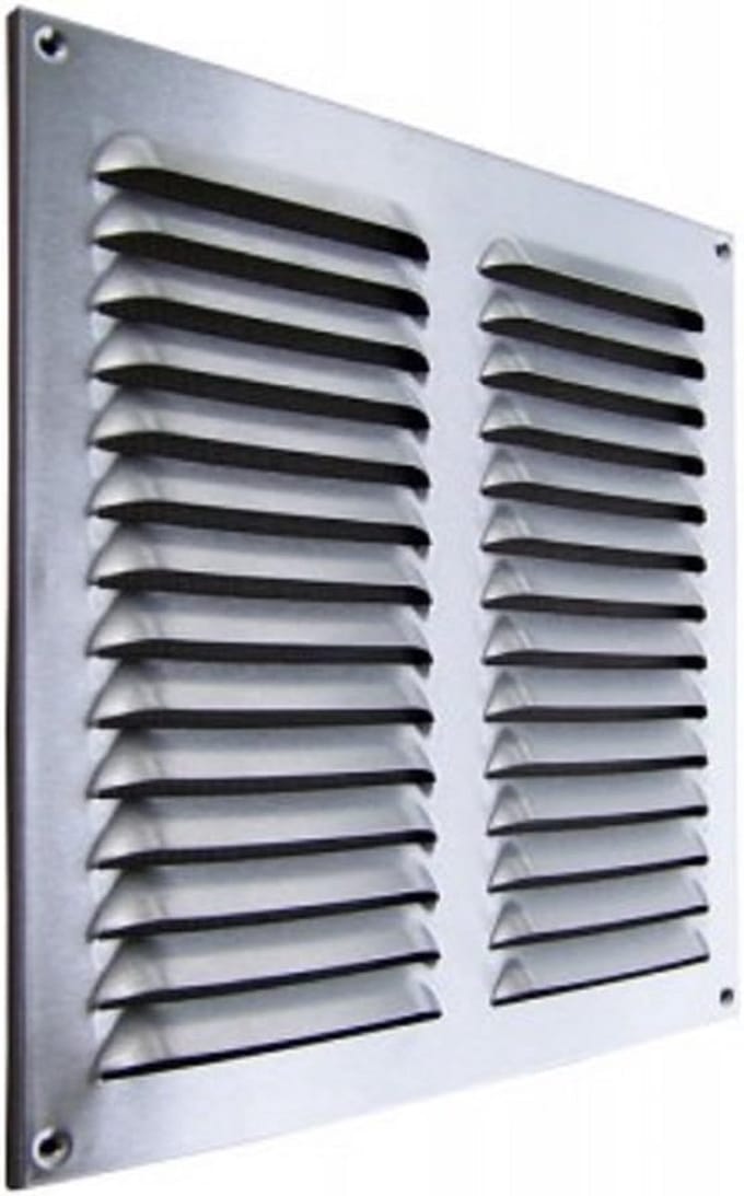 Hoekig Ventilatie Rooster RVS 320x320 mm voor Binnen en Buiten