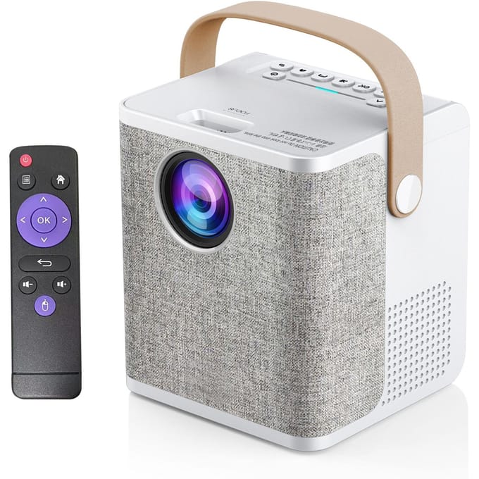 LD01 projecteur LED LCD Portable Android 7.1 Home cinéma 2.4G/5G double bande WiFi BT4.0 sans fil US Plug blanc