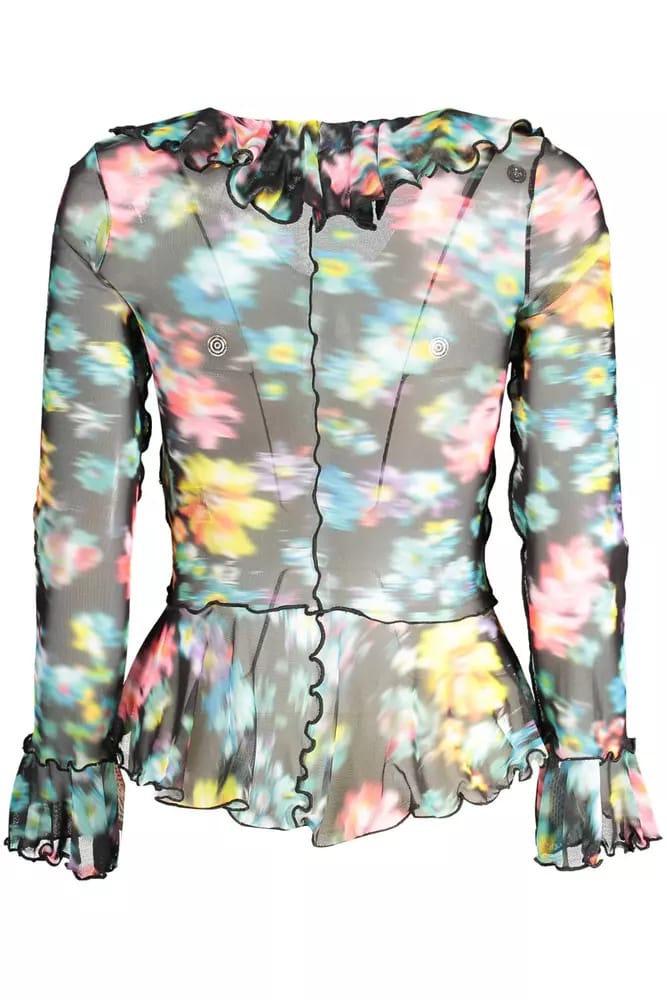 T-shirt met bloemen met ruches voor dames Desigual