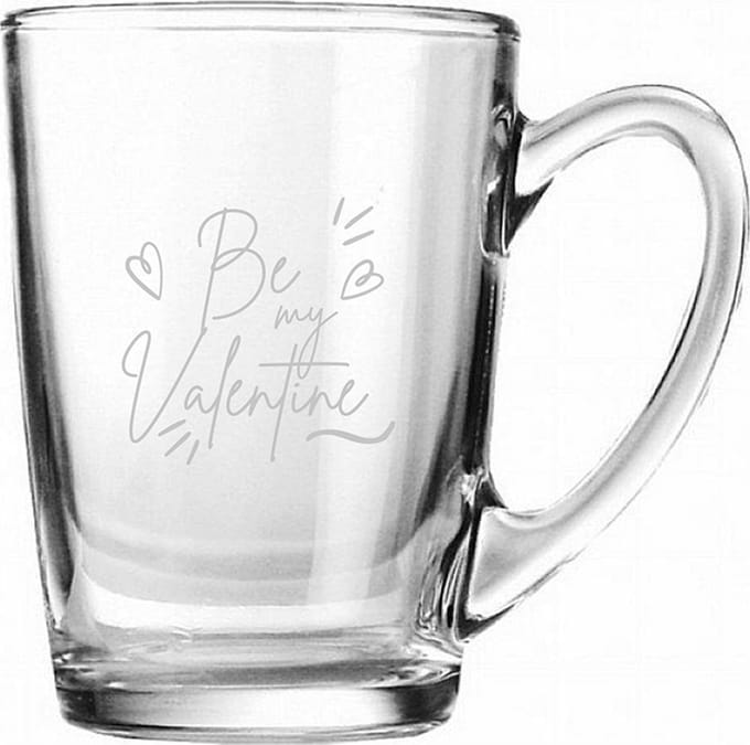 Gegraveerde Theeglas 32cl Be my valentine - valentijnsdag - valentijn
