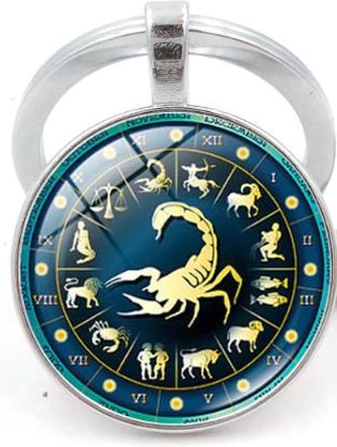 Schorpioen sterrenbeeld sleutelhanger -horoscoop-sterrenbeeld-astrologie-gift-geschenk