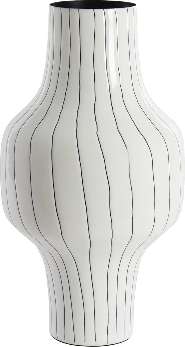 Light&living Vaas deco Ø27x49 cm SINDO glanzend wit+zwart