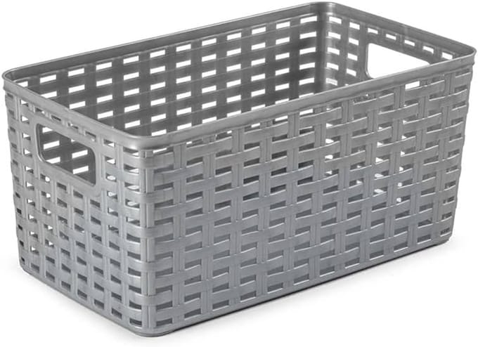 Opbergmand rotan wilgentenen 5 liter grijs