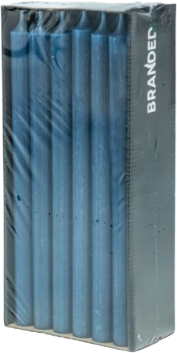 Branded By  18 Stuks Dinerkaarsen Donker Blauw  28 cm lang -