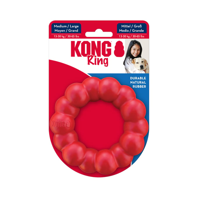 Kong Ring - Rood - Honden Speelgoed - 11 x 3 cm - Medium/Large