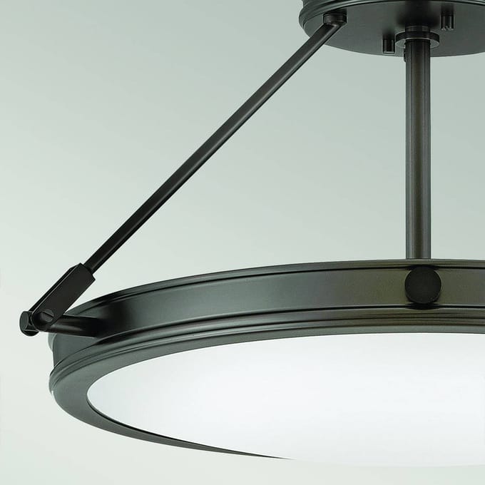 HINKLEY Plafondlamp Collier, zwart, Ø 41,7 cm, staal,  glas, E14