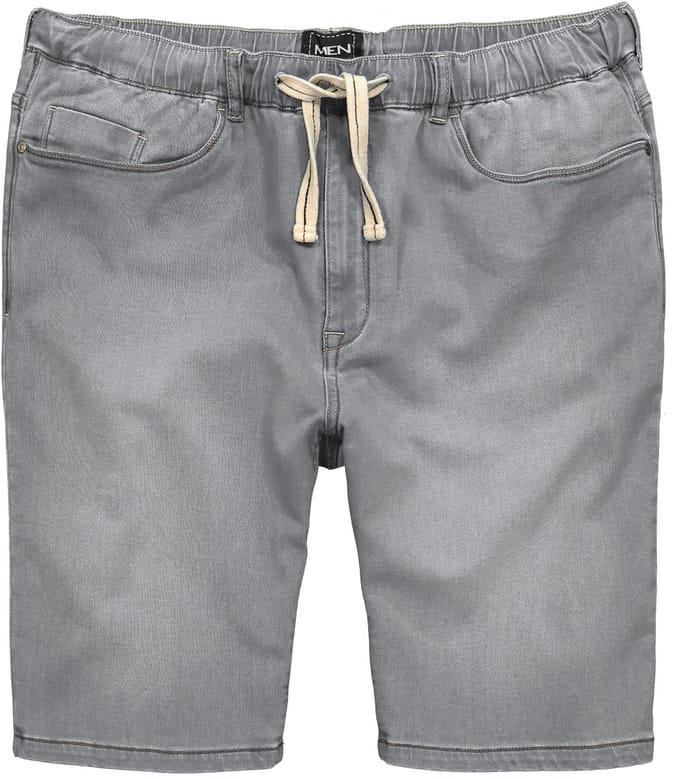 Men Plus - Heren - Superstretch jeansbermuda - Grijs denim - Maat L