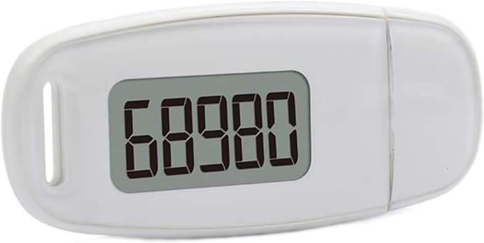 Stappenteller - Activiteitstracker - Gezondheid bijhouden - 3D Sensor Nauwkeurig - Tot 99999 stappen - Wit