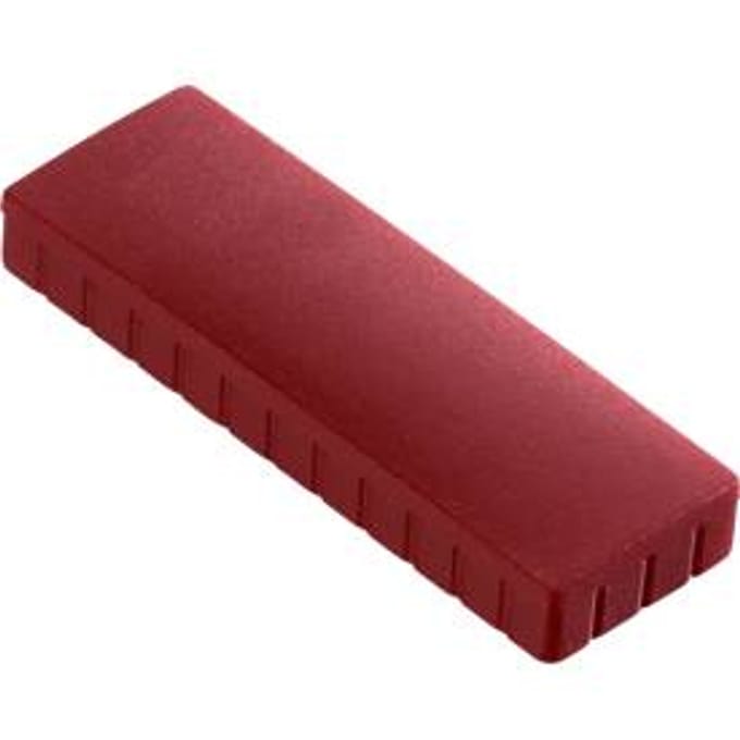 MAUL Magneet rechthoek 10 stuks 1 kg kunststof Ferriet bruchsicher erodiert lackiert 5.4 x 1.9 x 0.9 cm rood