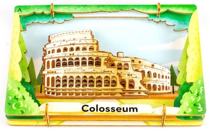 De Bouwplaats 3D Colosseum Rome - DIY Bouwpakket van MDF - 23 onderdelen