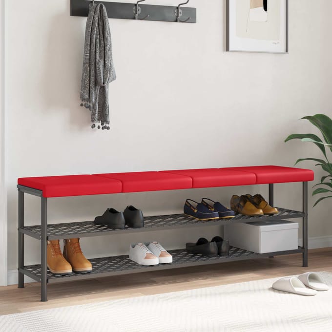 vidaXL - Bankkussen - 4 - pcs - Kunstleer - Rood - Diepte - 35 - cm