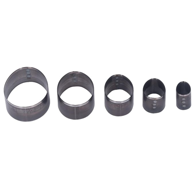 5 STuks Leer Stansmes Ei Vorm Ovaal 20‑60mm Pons Stansset 5 Verschillende Maten Koolstofstaal black