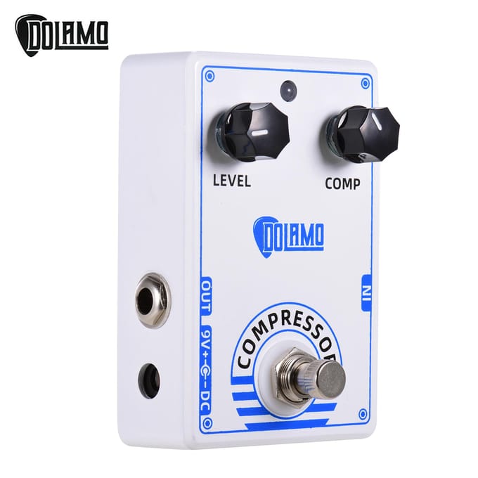 Dolamo D-1 Chubby Comp Pedal Compressor Effectpedaal voor elektrische gitaar met True Bypass wit