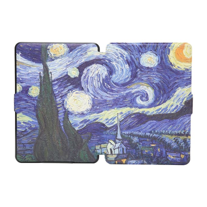 Ebook Reader Covers Beschilderde Beschermende PU Lederen Hoes voor Paperwhite123 Ereader gray