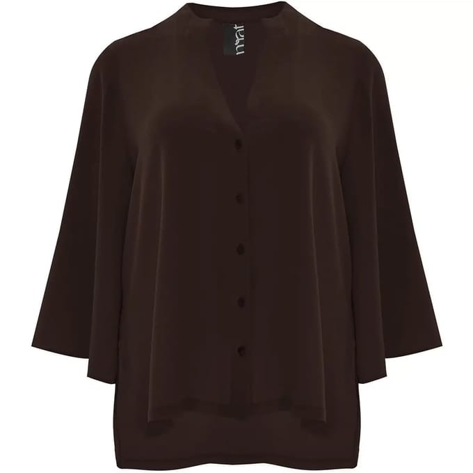 V-hals Blouse in Crêpe Dames Mat Fashion Airwashed
