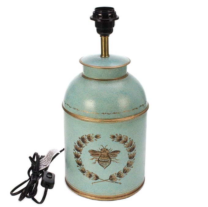 Lamp theebus Bij turquoise, Ø17,5xH39cm