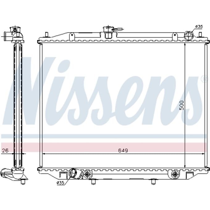 Radiator, motorkoeling NISSENS 68707A