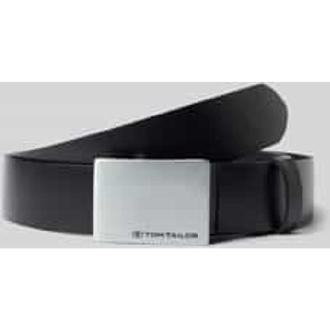 Tom Tailor - TTBOB leren riem met gesp - Maat 85 - black uni