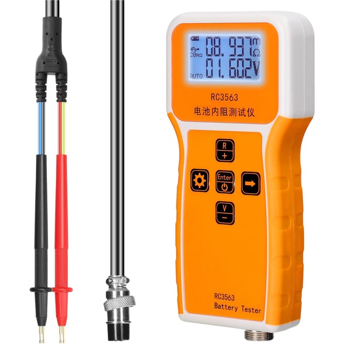 RC3563 200 Ohm 100V Handheld Draagbare Batterij Interne Weerstand Spanningstester 3-cijferig Display Tester & Probe zwart