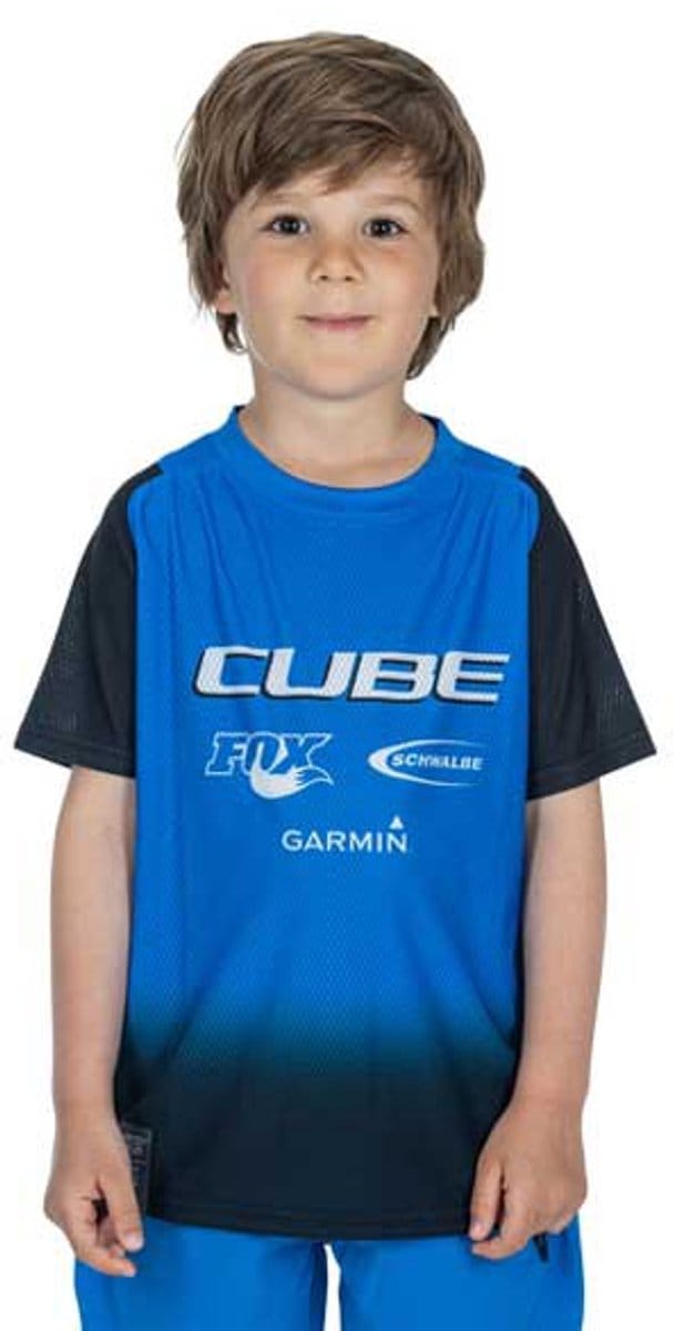 Cube Vertex X Actionteam Korte Mouw Enduro Trui Blauw L Kinderen