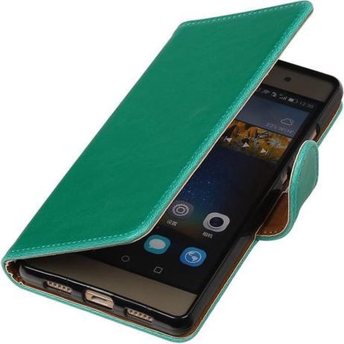 Groen Pull-Up PU booktype wallet hoesje voor Sony Xperia C6
