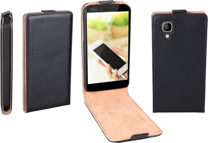 Flip Case voor Wiko Goa zwart ultra dun
