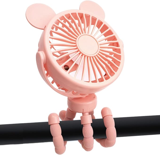 Baby Ventilator, Kinderwagen Ventilator | Flexibele Statief Met Clip, Oplaadbaar, 3 Snelheden – Draagbare Buitenventilator, Stille Koelventilator Voor Loopband