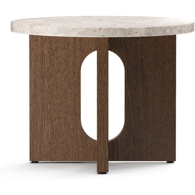 Audo Androgyne Side Table Ø50 - Dark Stained Oak / Kunis Breccia Sand