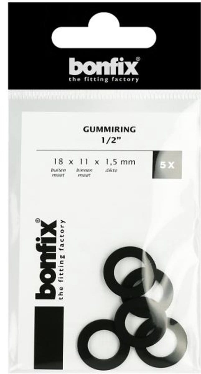 Bonfix gummi afdichtingsring 1/2 inch (zak 5 stuks)