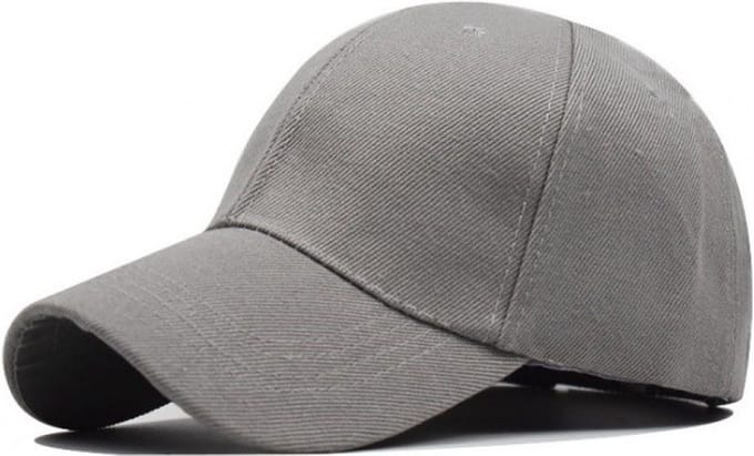 Baseball Cap – eCarla - Katoen - Unisex - One size - Verstelbaar - Lichtgrijs effen