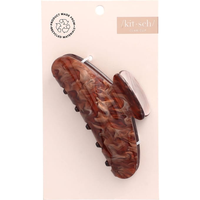Kitsch, pince à griffes en marbre, brune, 1 clip white