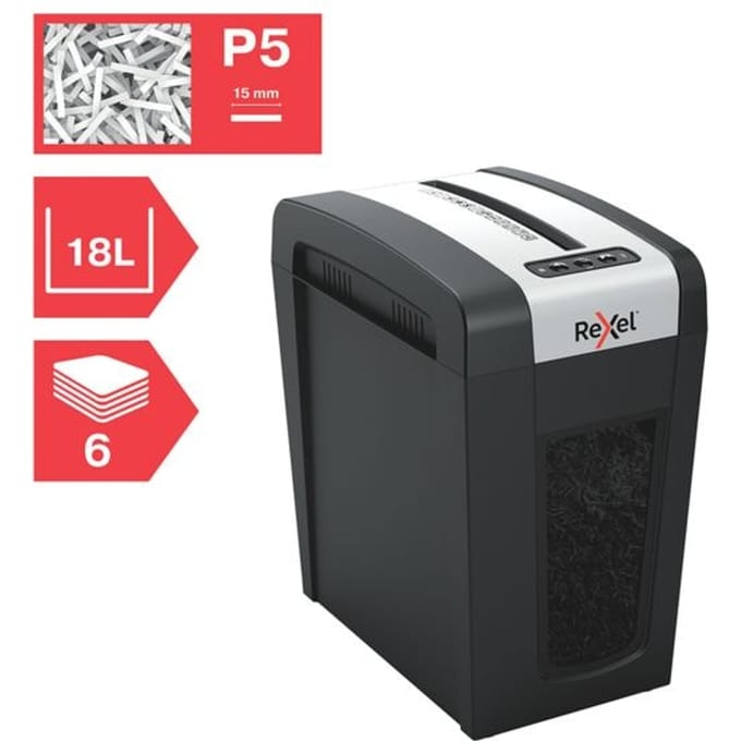 Rexel Secure MC6-SL Whisper-Shred Papiervernietiger Microsnippers, P5