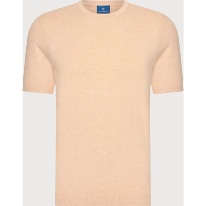 T-shirt Blue Industry oranje ronde hals