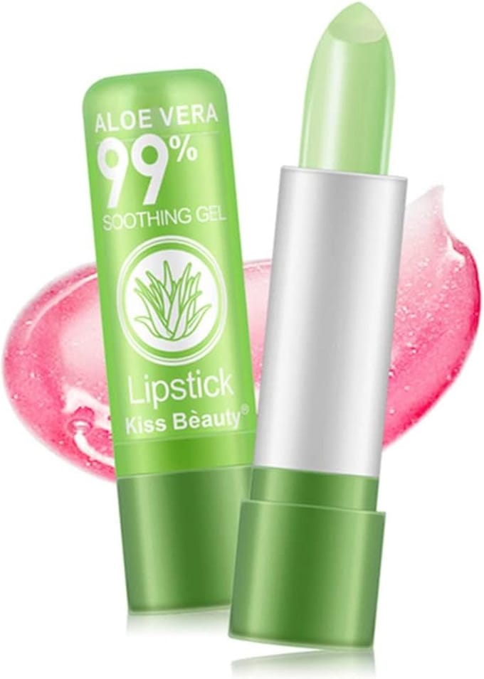 Aloe Vera Moisturizing Color ,Changing Lip Balm Gloss Lipstick Beauty Tool