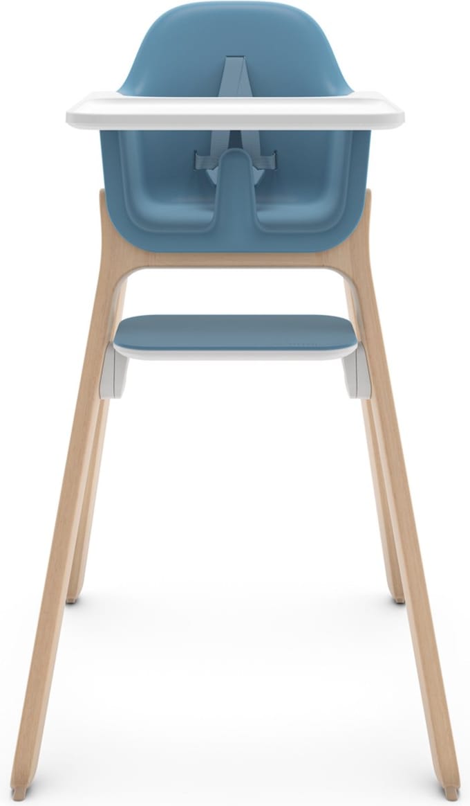 UPPAbaby Ciro Caleb - Kinderstoel - Blauw - Hout - Verstelbare Voetensteun - Afneembaar Eetblad