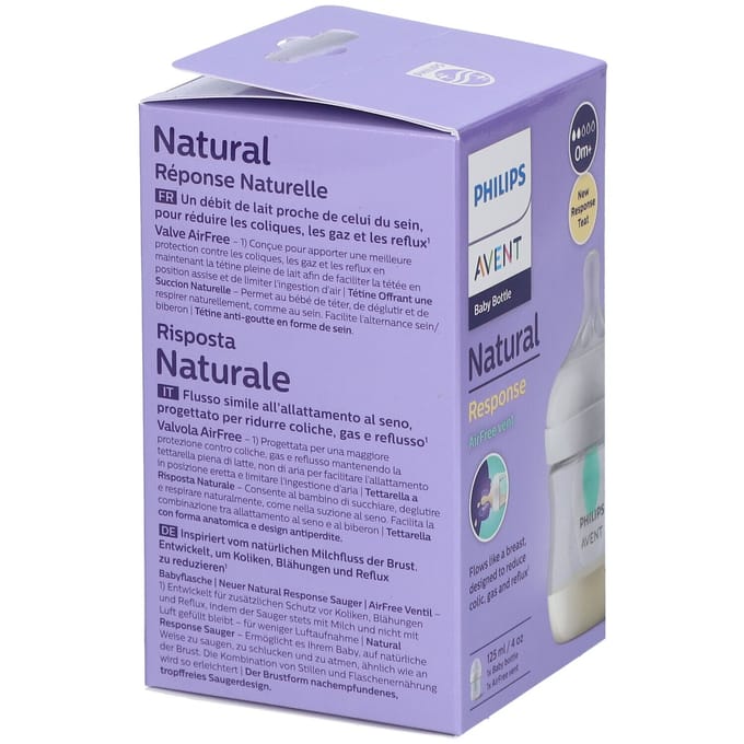 Philips Avent Natural Response Babyfles 125ml – Flow 2 –Antikoliek- 1 fles - Newborn - SCY670/01