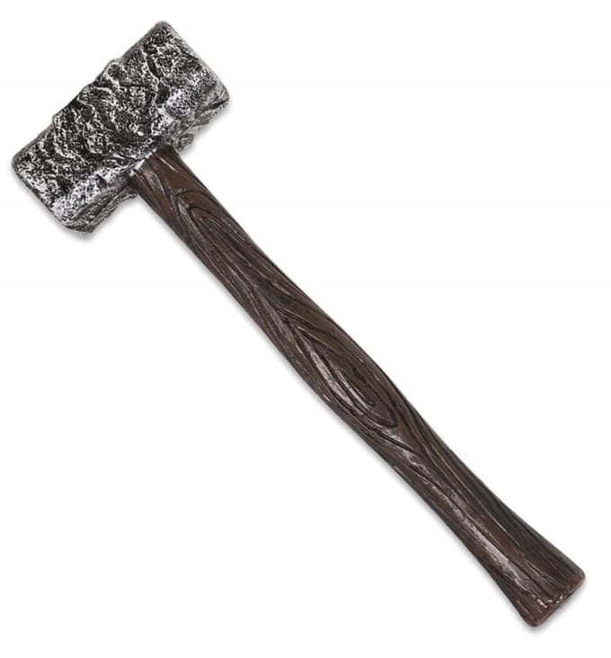Hamer 38cm - Zilver - Kunststof - Halloween