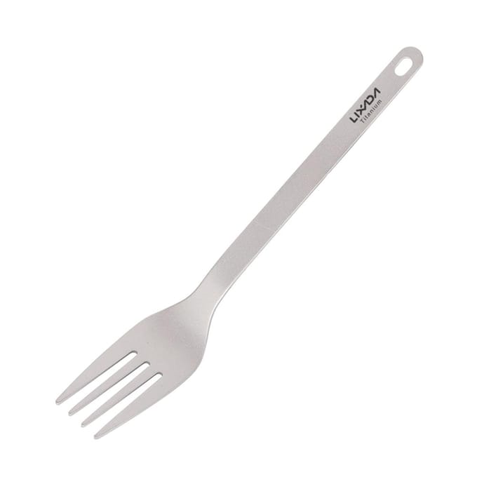 Lixada Ensemble de couverts légers en titane avec fourchette et cuillère pour le camping à domicile et la randonnée Spoon & Fork white
