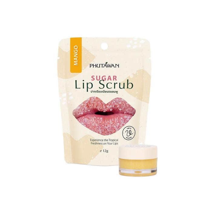 Phutawan Suiker Lip Scrub, Ervaar de Tropische Frisheid op uw Lippen, 12 g. 12 g. white